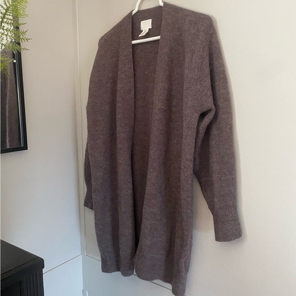 H&M Dark Brown Cardigan Open-Front Sweater Women’s Size XS